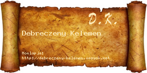 Debreczeny Kelemen névjegykártya