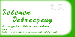 kelemen debreczeny business card